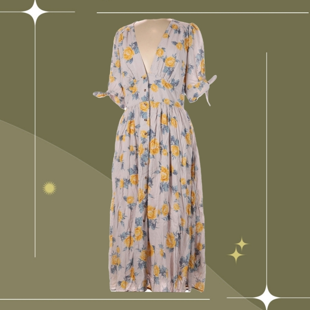 🍋✨ Free People Love of my Life neutral combo dress